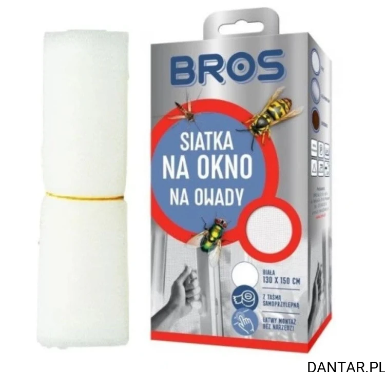 Siatka na insekty Bros na okno 130x150 biała 
