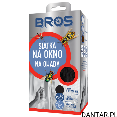 Siatka na insekty BROS na okno 130x150 czarna