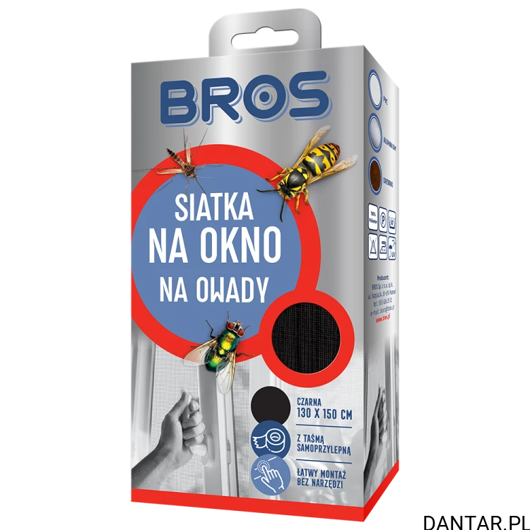 Siatka na insekty BROS na okno 130x150 czarna