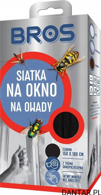 Siatka na insekty BROS na okno 150x180 czarna