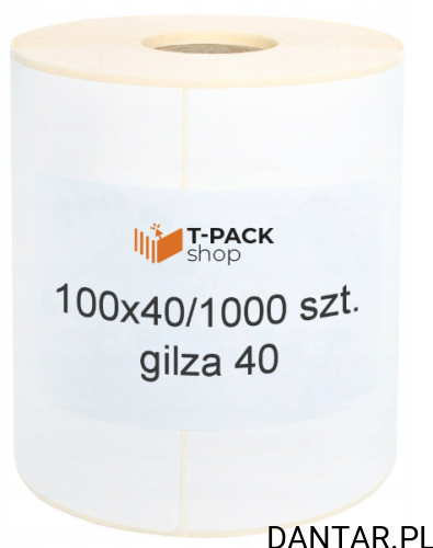 Etykieta termotransferowa 100x40 biała ETR10004001 a1000