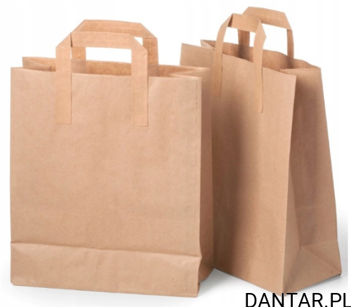 Torba papierowa brązowa A4 z płaskim uchwytem 260x170x280 a1/250 51805