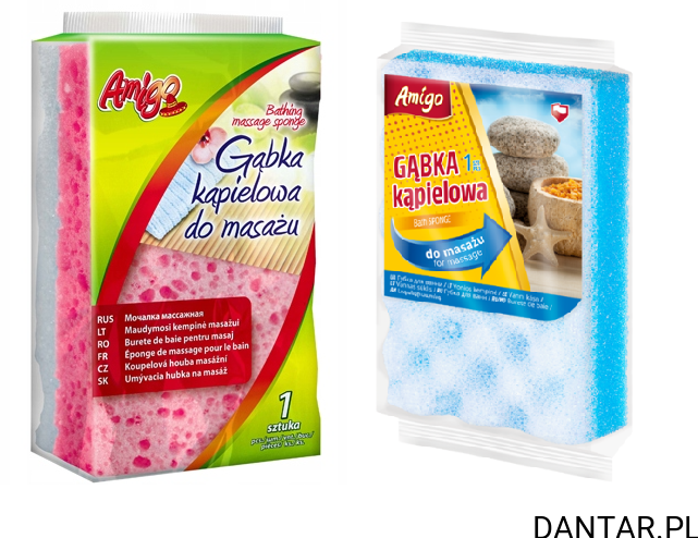 Gąbka do kąpieli Amigo do masażu mix kolorów a1/64