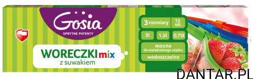 Worki na mrożonki z suwakiem 0,75/1,5/3l mix rozmiarów  Gosia  kolor a12/15