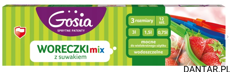 Worki na mrożonki z suwakiem 0,75/1,5/3l mix rozmiarów  Gosia  kolor a12/15