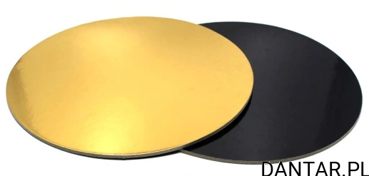 Podkład 30cm pod tort złoto-czarny gładki a1/50