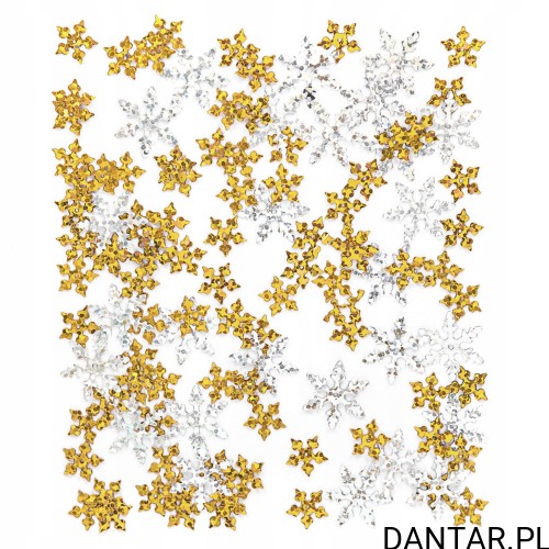 Cekiny 15g złote płatki śniegu