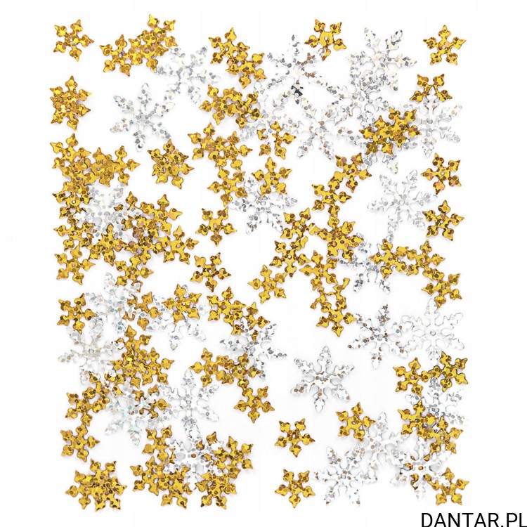 Cekiny 15g złote płatki śniegu