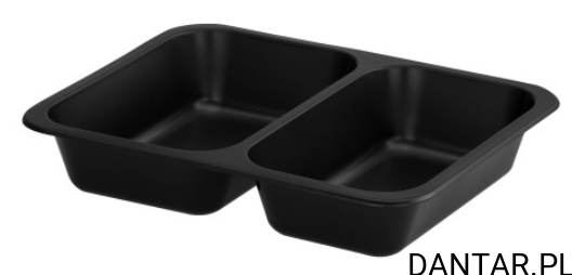 Pojemnik 2-dzielny do zgrzewu czarny KGL 227x178x40 G118234 a50/8/192