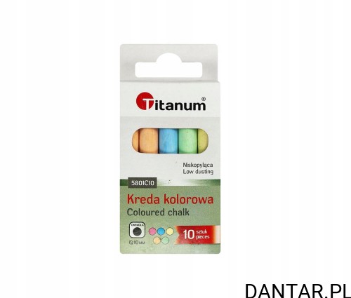 Kreda szkolna kolorowa 10mm Titanum a10
