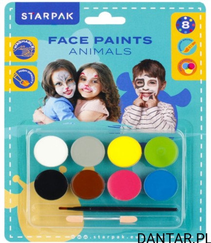Farby do malowania twarzy 8 kolorów Starpak