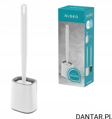 Szczotka z pojemnikiem wc novena biała