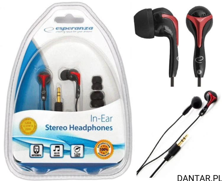 Słuchawki douszne stereo Esperanza czarne