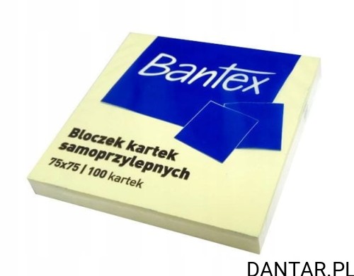 Notes samoprzylepny 75x75 żółty Bantex a1/12/120