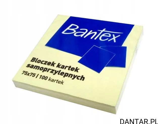 Notes samoprzylepny 75x75 żółty Bantex a1/12/120