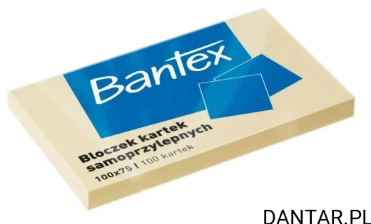 Notes samoprzylepny 100x75 żółty 100k Bantex a1/12