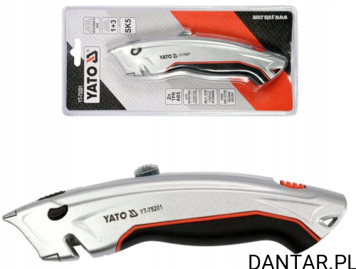 Nóż tapicerski z trapezowym ostrzem YATO YT-75201