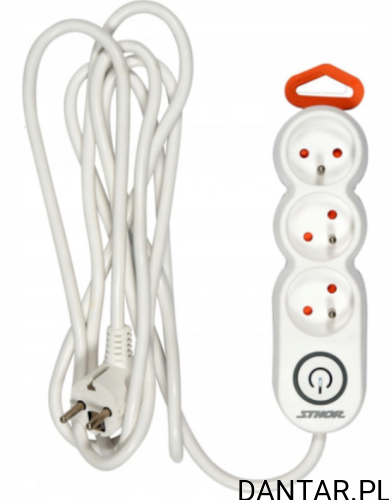 Przedłużacz z włącznikiem 3G Z/U 1.5M Sthor 72350