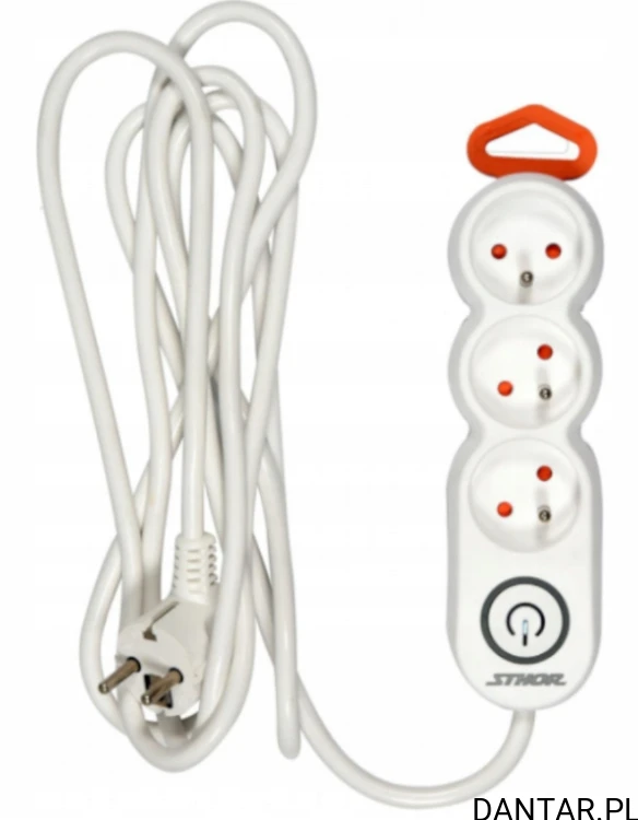 Przedłużacz z włącznikiem 3G Z/U 1.5M Sthor 72350