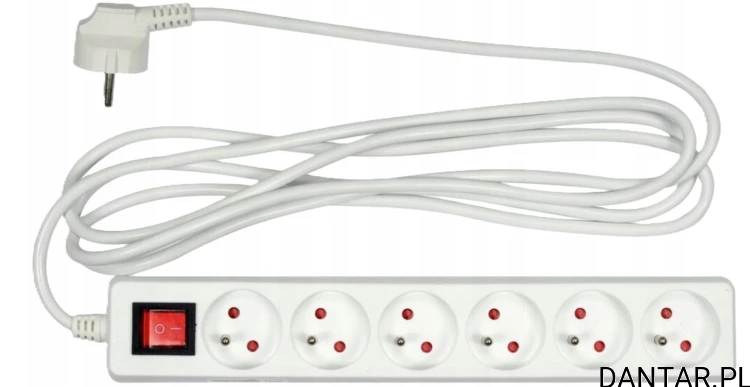 Przedłużacz z włącznikem 6G Z/U 3M Vorel 72531