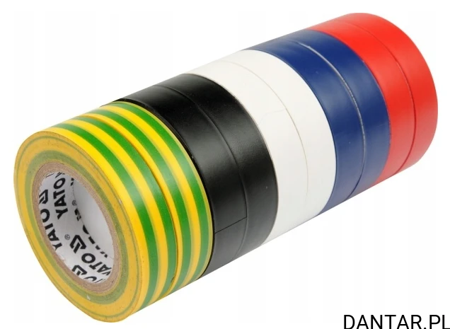 Zetaw taśm izolacyjnych 19mm x 20m mix kolor Yato YT-8173 a10