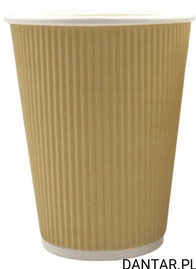 Kubek papierowy 300ml kraftowy ryflowany *90 Love Nature a25/20