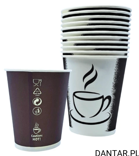 Kubek papierowy 250ml *80  z nadrukiem brązowy Love Nature a50/20