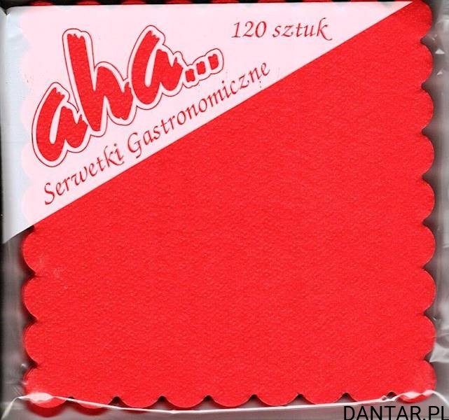 Serwetki gastronomiczne ząbkowane 15*15  AHA czerwona a120