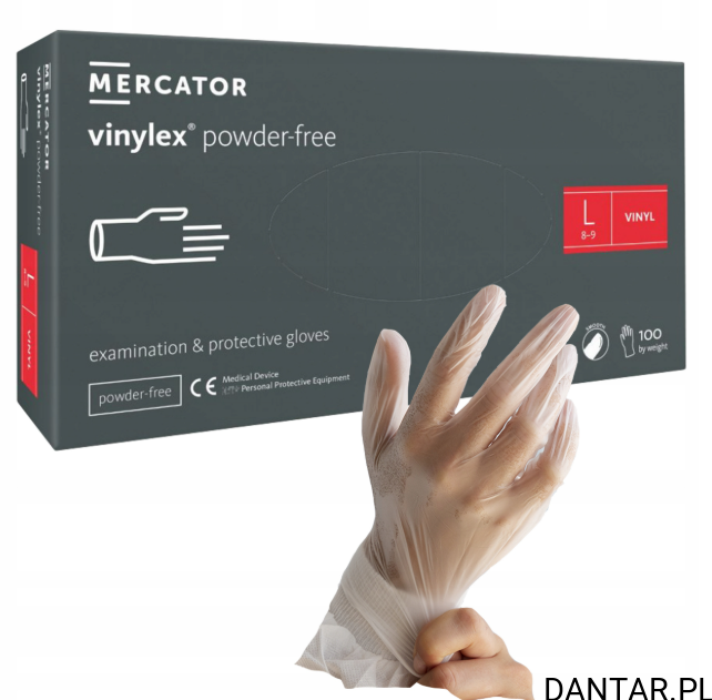 Rękawice winylowe L Mercator a100/10