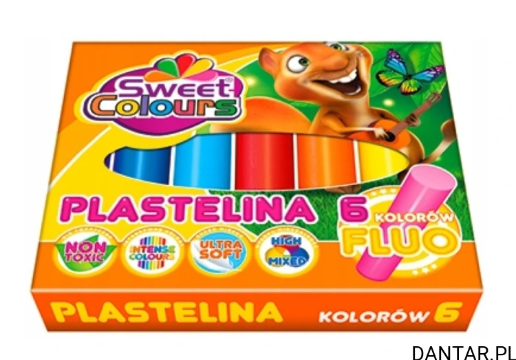 Plastelina 6 kolorów fluorestencyjna Sweet Colours a6/5