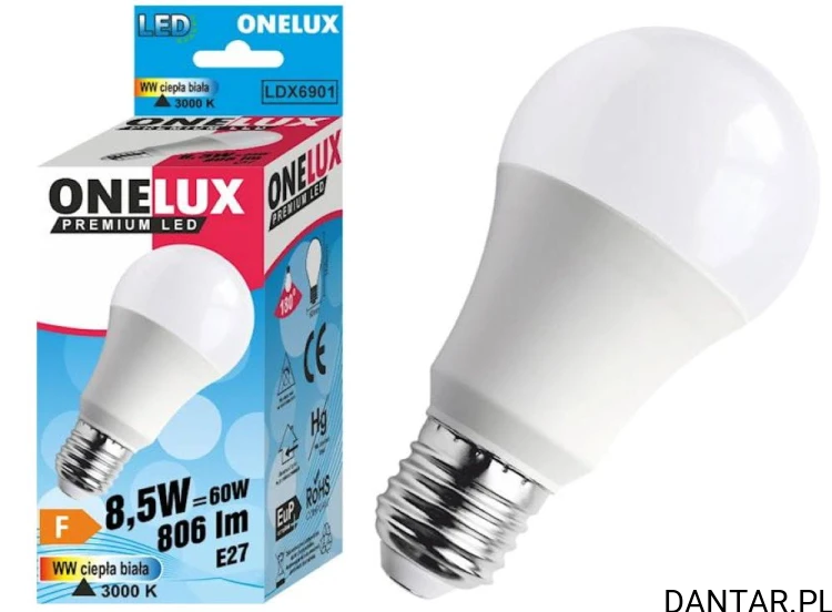 Żarówka led E27 60W (8,5W) 3000K 806lm Onelux a1/10