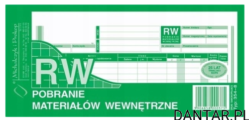 Druk pobranie materiałów węwnetrzne 1/3 A4 80k. 354-8