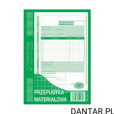 Druk przepustka materiałowa 322-3