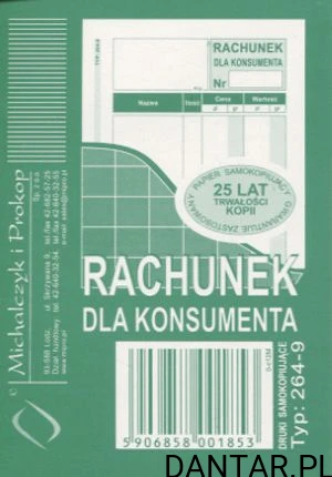 Druk rachunek dla konsumenta A7 TYP 264-9 a1/5