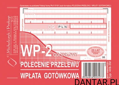 Druk polecenie przelewu WP-2 a6 1+1 miękkie 449-5M a1/10