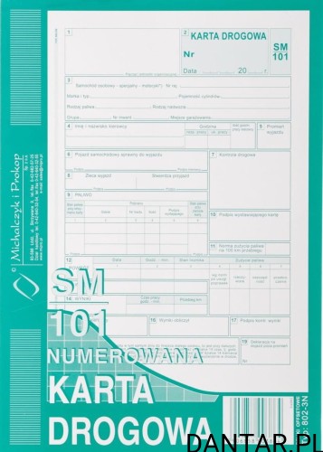Druk karta drogowa a5 802-3N sm 101
