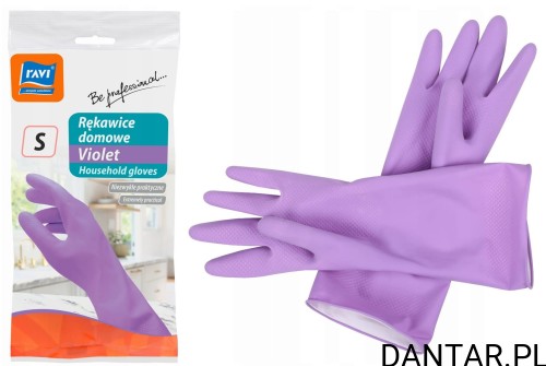 Rękawice gumowe domowe violet S a1