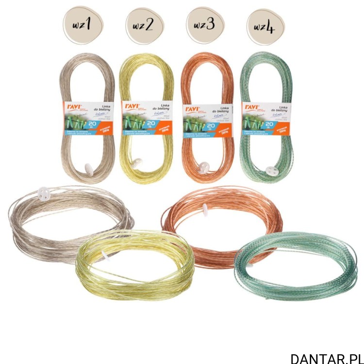 Linka stalowa do bielizny 20m 