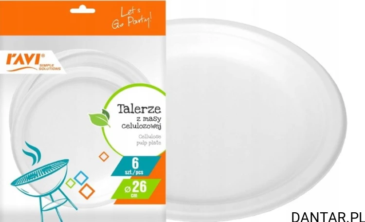 Talerz papierowy z masy celulozowej 26cm a6