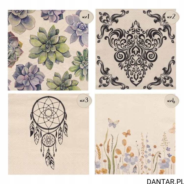 Serwetki fantasia 33x33 natural collection a20