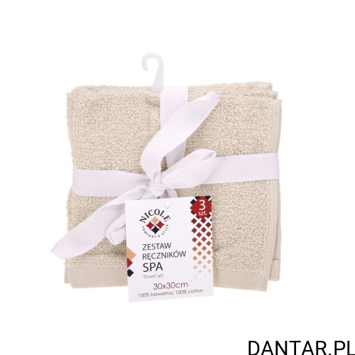 Zestaw ręczników spa 30x30 cm cappucino a3