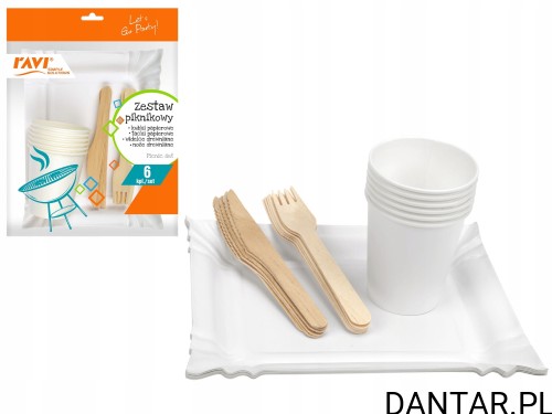 Zestaw piknikowy green for tomorrow bio dla 6 osób a1/30