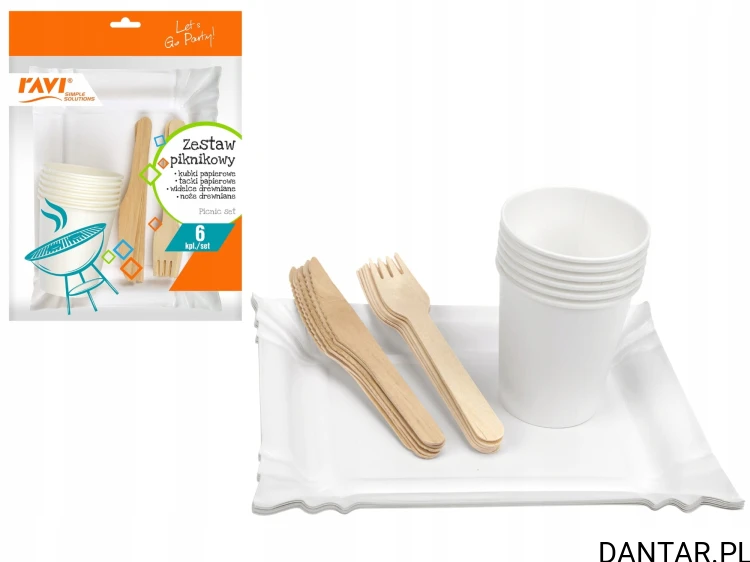 Zestaw piknikowy green for tomorrow bio dla 6 osób a1/30