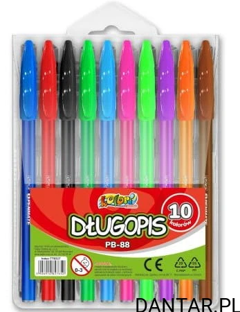 Długopis zestaw 10 kolorów PB-88