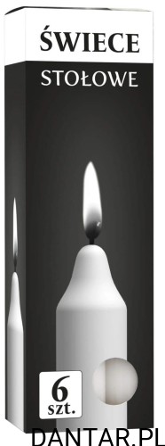 Świeca stołowa biała Bispol a6 /12