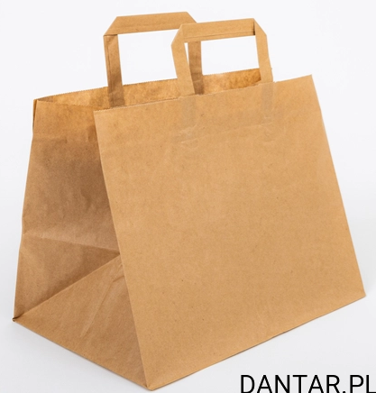 Torba papierowa brązowa 360x330x320 ucho płaskie pizza a1/200