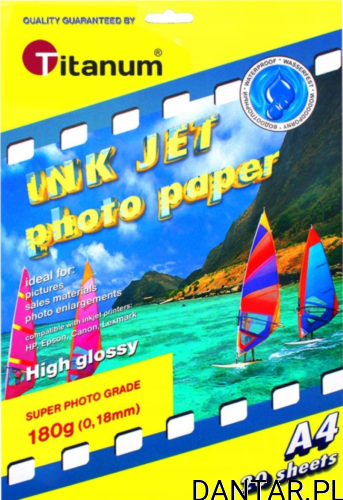 Papier fotograficzny A4 błyszczący Titanum 180g a20