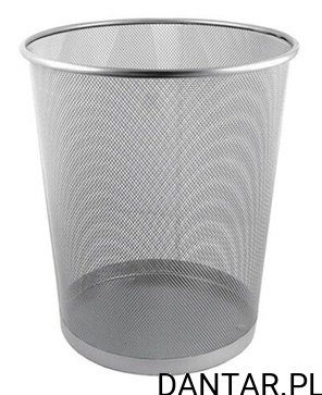 Kosz na śmieci metalowy srebrny M-101S