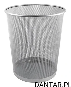 Kosz na śmieci metalowy srebrny M-101S