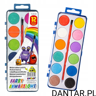 Farby akwarelowe 12 kolorów Fun&Joy